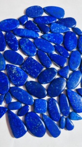 Natural <b>Lapis</b> <b>Lazuli</b> Cabochon Deep Blue Gold Pyrite Loose Gemstone AAA Quality Smooth Polish for Jewellery Making Wholesale Lot, - Product Image 2