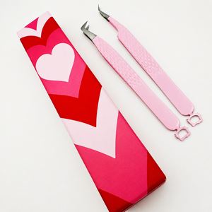 Ensemble de pinces à extensions de cils professionnelles HARRAR GROUP COMPANIES en acier inoxydable rose, pointes courbées de précision, poignées ergonomiques, 13 cm - Product Image 4