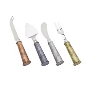 Ensemble de 3 Spatules à Beurre, Confiture et Fromage en Acier Inoxydable Doré Créatif avec Petite Poignée - Product Image 2