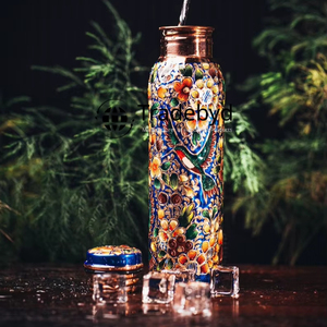 Botella de Cobre Clásica Tradebyd, Ecológica, Apta para Lavavajillas, Unisex, para Desintoxicación Diaria, Hidratación Personal, Bienestar Ayurvédico - Product Image 4