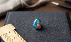 Opale noire éthiopienne naturelle, taille ovale, multicolore, cabochon d'opale en vrac pour la fabrication de bijoux - Product Image 3