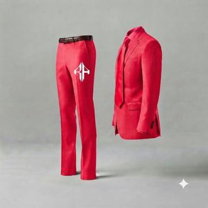Traje de Pantalón y Chaqueta de Terciopelo Estilo Italiano para Hombre, Antiarrugas, Transpirable, Cierre de Botones, Diseño Plano Frontal, Viscosa/Poliéster - Product Image 4