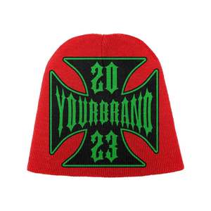 Gorro de Invierno Unisex Estilo Punk con Cruz Bordada de tu Marca, Talla 56-58CM, Ropa Casual Urbana - Product Image 3