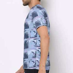 T-shirt pour homme à col rond et manches courtes, coupe classique, respirant, en polyester tricoté, imprimé par sublimation, décontracté, été, séchage rapide - Product Image 5