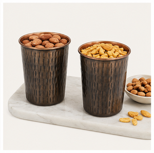 Juego de Vasos de Agua de Cobre Puro, Diseño Martillado Antiguo, Vaso Metálico Ecológico para el Hogar, Hotel y Vajilla de Restaurante - Product Image 3