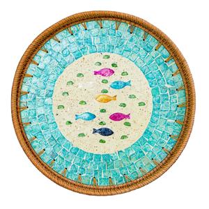 Carved Mother of Pearl <b>Tray</b> with Angel Style for Decorative Touches - Product Image 3