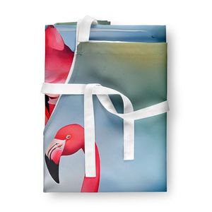 Delantal de flamenco multicolor grande, servidor de cocina Unisex para cocinar, manualidades para hornear, jardinería para adultos y Unisex - Product Image 3