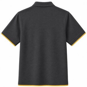 Chemises d'été personnalisées pour hommes avec poche, gris foncé uni, 100 % coton, manches courtes, respirantes, séchage rapide, pour le golf, coupe athlétique, bureau - Product Image 2