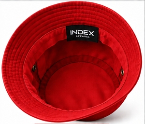 หมวกบักเก็ตผ้าแคนวาสสีแดงปักโลโก้ Index Apparel สำหรับทุกเพศ สวมใส่สบายๆ ในฤดูใบไม้ผลิและฤดูร้อน - Product Image 2