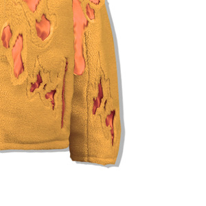 Veste en toile polaire pour homme avec col montant et logo brodé sur le devant - Manteau d'hiver zippé déchiré style streetwear - Product Image 6