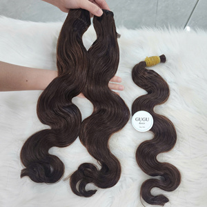 Curly Vietnamese Hair Extensions 100% Virgin Luxury Feather Soft Tangle-Free Natural Black Machine Double Weft Factory Price - Product Image 3