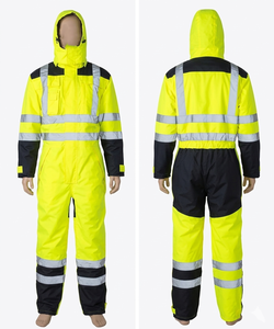 Overol Industrial para Hombre, Uniforme de Trabajo de Alta Visibilidad en Amarillo Reflectante, 260 GSM, Polialgodón, con Logotipo Termotransferible, Traje Resistente - Product Image 3