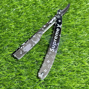 Free Sample Premium Stainless Steel <b>Single</b> <b>Blade</b> Barber <b>Razor</b> with Finger Rest Professional Face Shaving Straight Edge <b>Razor</b> Hig - Product Image 4