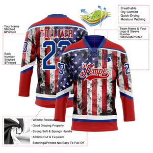 Teams Men's <b>Ice</b> Hockey Jersey Full Sleeve Custom Name Number Breathable Polyester Adult V-Neck Regular Fit Winter Apparel - Product Image 5