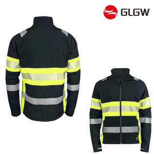 棉呼吸骑行长袖运动外套安全风衣夹克反光工作反光男式骑行夹克 - Product Image 3