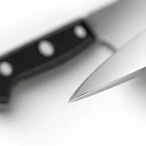 Classic 8 Inch Chef <b>Knife</b> Silver Blade Black Riveted Handle Kitchen Cutting Tool for Fruit Vegetable <b>Slicing</b> Dicing Home Cooking - Product Image 6