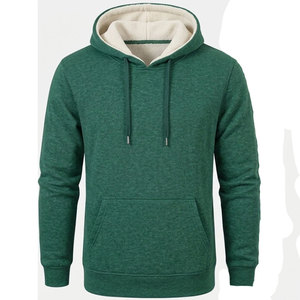 Magnifique ensemble de survêtement d'hiver pour homme, couleur verte, imprimé uni, 100 % coton, en molleton, design anti-transpiration, tendance - Product Image 3