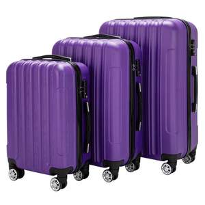 Ensemble de valises de voyage multifonctionnelles 3-en-1 grande capacité violettes - Product Image 4