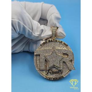 Colgante de Estrella TAR de Lujo Estilo Hip Hop con Acabado de Diamantes, Colgante de Estrella TAR con Incrustaciones de Diamantes para Hombre, Colgante de Estrella TAR con Incrustaciones de Diamantes, Colgante de Hip Hop - Product Image 3