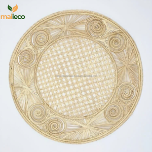 Meilleur Tissé à la Main Naturel Mer Style Iraca Palm Décoration de Table Boho Rotin Table Mats & Pads En Gros - Product Image 5