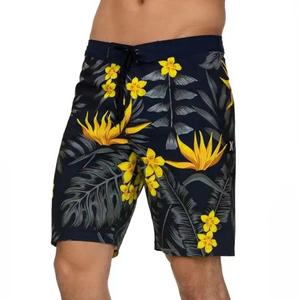 <b>Men's</b> Geometric Print Quick Dry Satin Board Shorts Mid Waist Drawstring Casual Swim <b>Trunks</b> with Pockets - Product Image 1