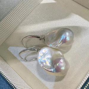 High-Grade S925 Silver Freshwater Pearl Dangle Earrings New Baroque Style European <b>Inspiration</b> Fashion Accessories for Women - Product Image 3