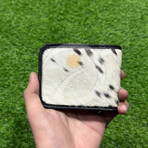 Premium Cowhide Hair On Leather <b>Wallet</b> Handmade Slim Bifold <b>Wallet</b> Card Holder Leather <b>Wallet</b> Smooth Surface Finish - Product Image 1