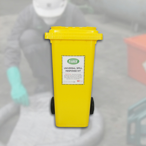 120L Universal Spill Kit with Wheelie Bin – Industrial Chemical Spill Containment Kit, Emergency Hazmat Spill Kit Manufacturer - Product Image 1