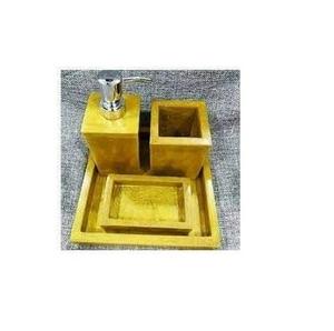 Premium Golden Foil Epoxy Resin <b>Bathroom</b> <b>Accessories</b> <b>Set</b> Marble Style <b>Bathroom</b> Organizer Countertop Vanity Decor Wholesale - Product Image 2