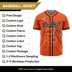 Maillot de baseball personnalisé unisexe pour adulte, avec nom d'équipe et numéro de joueur, 100 % polyester, impression par sublimation sur le devant, respirant - Product Image 2