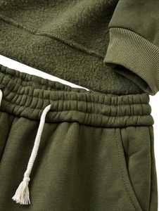 Conjunto Deportivo Unisex con Capucha y Media Cremallera, Manga Larga, Corte Regular, Transpirable, Poliéster/Algodón, Ligero, Ropa Casual de Invierno - Product Image 3