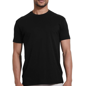 Camiseta Deportiva Larga Informal de Algodón para Hombre, Cuello Redondo, Manga Corta, Ecológica, de Primera Calidad, Jersey de Algodón, Cuello Redondo - Product Image 1
