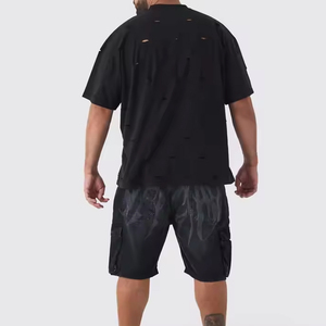 T-shirt homme 100% coton haute visibilité, coupe ample, col étendu, style streetwear, personnalisable OEM, idéal pour l'été - Product Image 2