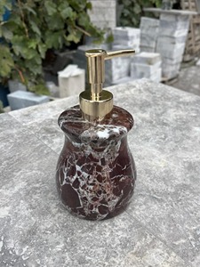 White Marble Lotion <b>Dispenser</b> <b>Pump</b> <b>Bottle</b> Suitable For Wash Basin Area Bathroom Vanity Hotel And Office Countertop Use - Product Image 6