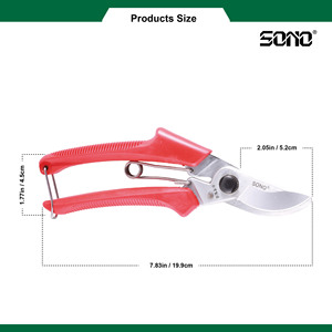 Sécateur de jardin industriel SONO J304, durable, OEM, à lames croisées, en acier au carbone, avec poignée en plastique ABS et revêtement PTFE - Product Image 4