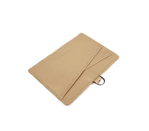 [Produit phare] Porte-cartes d'identité Castello en cuir Saffiano véritable, fermeture ouverte, doublure polyester, sangle fine, unisexe, multi-usages - Product Image 3
