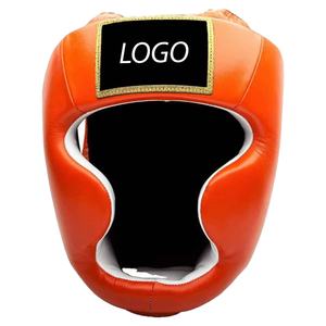 อุปกรณ์ป้องกันศีรษะหนังวัวคุณภาพพรีเมียมสำหรับ MMA หมวกป้องกันสำหรับการฝึกซ้อมมวยและการต่อสู้แบบหุ่น - Product Image 1