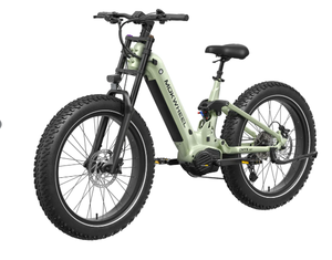 MEJOR OFERTA PARA BICICLETA ELÉCTRICA NUEVA CON LLANTAS ANCHAS DE 26 PULGADAS, COLOR VERDE MATE, SUSPENSIÓN COMPLETA, BICICLETA DE MONTAÑA - Product Image 3