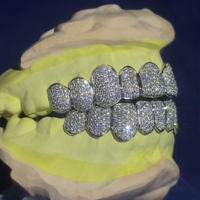 Chaîne Grillz personnalisée en argent 925 avec moissanite ronde taille brillant, style classique, certifiée IGI, unisexe, meilleur prix, bijoux