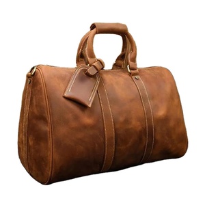 Nesitu Highend New Vintage Brown Black Genuine Crazy Horse Leather Business Men Travel <b>Bags</b> Shoulder Messenger Duffle <b>Bag</b> - Product Image 2