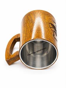 Taza de Café/Té de Madera Sólida Natural de Alta Calidad, Diseño Clásico, Resistente al Calor, Apta para Lavavajillas, Capacidad de 200 ml, Handforge Global Impex - Product Image 3