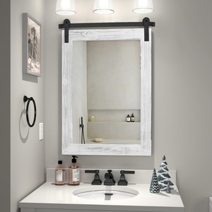 Mango Wood Rustic Farmhouse <b>Wall</b> <b>Mirror</b> - Antique Distressed Wholesale - Product Image 3