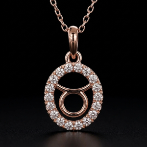 จี้ราศีมะเร็งที่สวยงามพร้อมการตั้งค่าเพชรรัศมีสง่างาม - Product Image 1