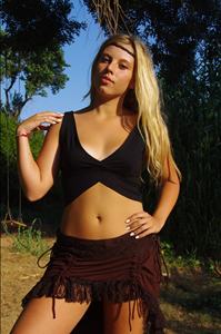 Top Corto con Cuello en V Profundo, Estilo Boho, Elástico, Suave y Ajustado, para Mujer, Informal y Elegante - Product Image 4