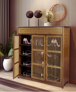 ชั้นวางรองเท้าไม้ขายส่ง ทำด้วยมือจากไม้มะม่วง ชั้นวางรองเท้าไม้สมัยใหม่ ขายส่งจำนวนมากจากอินเดีย - Product Image 5