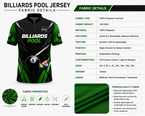 Camiseta de Billar Personalizada para Equipo, Transpirable, que Absorbe la Humedad, Uniforme de Club Personalizado, Fabricante de Ropa Deportiva OEM ODM - Product Image 5