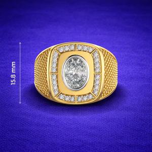 Anillo de Moissanita Clásico de Lujo para Hombre, Plata de Ley 925, Chapado en Oro de 14K, para Boda, Compromiso, Aniversario, Fiesta, Cóctel - Product Image 1