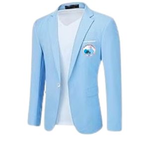 Light Blue Men Business Blazer Long Sleeve Notch Lapel Single Button Slim Fit Formal Office <b>Jacket</b> Professional <b>Smart</b> <b>Casual</b> - Product Image 1
