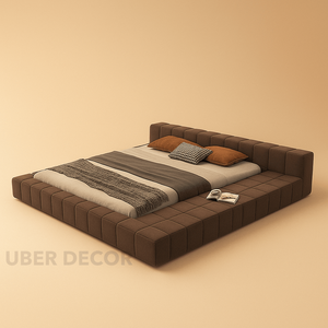 เตียงแพลตฟอร์มลายตารางสไตล์เลานจ์แบบโมเดิร์นอย่างล้ำลึก - Product Image 6