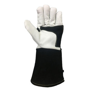 Gants de soudure en cuir imprimés avec logo personnalisé, protection contre les éclaboussures de métal fondu, vêtements de travail de haute qualité personnalisables pour la vente en ligne - Product Image 2